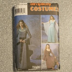 Simplicity Medieval Costume Pattern in Blue and Brown